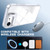iPhone 17e / 16e Glitter Gradient Magnetic Lens Frame Holder Phone Case - White
