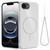 iPhone 17e / 16e Glossy TPU Shockproof MagSafe Phone Case with Lanyard - White