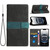 iPhone 17e / 16e Grid Stitching Leather Phone Case with Lanyard - Black