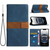iPhone 17e / 16e Grid Stitching Leather Phone Case with Lanyard - Blue