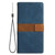 iPhone 17e / 16e Grid Stitching Leather Phone Case with Lanyard - Blue