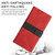 iPhone 17e / 16e Grid Stitching Leather Phone Case with Lanyard - Red