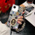 iPhone 17e / 16e Handmade Diamond Purple Gemstone Scarf Bracelet PC Phone Case - Black