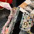 iPhone 17e / 16e Handmade Diamond Purple Gemstone Scarf Bracelet PC Phone Case - Black