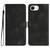 iPhone 17e / 16e Heart Pattern Skin Feel Leather Phone Case - Black