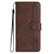 iPhone 17e / 16e Heart Pattern Skin Feel Leather Phone Case - Brown
