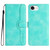 iPhone 17e / 16e Heart Pattern Skin Feel Leather Phone Case - Light Blue