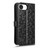 iPhone 17e / 16e Honeycomb Dot Texture Leather Phone Case - Black