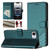 iPhone 17e / 16e Honeycomb Embossing RFID Leather Phone Case - Peacock Green