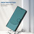 iPhone 17e / 16e Honeycomb Embossing RFID Leather Phone Case - Peacock Green