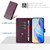 iPhone 17e / 16e Honeycomb Embossing RFID Leather Phone Case - Violet