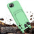 iPhone 17e / 16e Integrated Card Bag Solid Color Liquid Silicone Phone Case Gen2 with Short Lanyard - Green