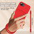 iPhone 17e / 16e Integrated Card Bag Solid Color Liquid Silicone Phone Case Gen2 with Short Lanyard - Red