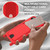 iPhone 17e / 16e Integrated Card Bag Solid Color Liquid Silicone Phone Case Gen2 with Short Lanyard - Red
