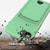 iPhone 17e / 16e Integrated Card Bag Solid Color Liquid Silicone Phone Case with Lanyard - Green