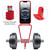 iPhone 17e / 16e Integrated Card Bag Solid Color Liquid Silicone Phone Case with Lanyard - Red