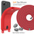 iPhone 17e / 16e Integrated Card Bag Solid Color Liquid Silicone Phone Case with Lanyard - Red