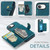 iPhone 17e / 16e JEEHOOD J01 Retro Magnetic Detachable Wallet Phone Case - Blue