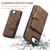 iPhone 17e / 16e JEEHOOD J01 Retro Magnetic Detachable Wallet Phone Case - Brown