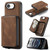 iPhone 17e / 16e JEEHOOD J02 Magnetic Zipper Horizontal Flip Leather Phone Case - Brown