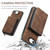 iPhone 17e / 16e JEEHOOD J02 Magnetic Zipper Horizontal Flip Leather Phone Case - Brown
