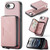 iPhone 17e / 16e JEEHOOD J02 Magnetic Zipper Horizontal Flip Leather Phone Case - Pink