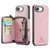 iPhone 17e / 16e JEEHOOD J02 Magnetic Zipper Horizontal Flip Leather Phone Case - Pink