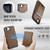 iPhone 17e / 16e JEEHOOD J10 Flip Card Bag MagSafe Split RFID Leather Phone Case - Brown