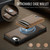iPhone 17e / 16e JEEHOOD J10 Flip Card Bag MagSafe Split RFID Leather Phone Case - Brown