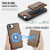 iPhone 17e / 16e JEEHOOD J12 Exquisite RFID MagSafe Zipper Card Bag Phone Case - Brown
