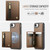 iPhone 17e / 16e JEEHOOD J12 Exquisite RFID MagSafe Zipper Card Bag Phone Case - Brown