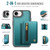 iPhone 17e / 16e JEEHOOD J12 Exquisite RFID MagSafe Zipper Card Bag Phone Case - Green