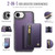 iPhone 17e / 16e JEEHOOD J12 Exquisite RFID MagSafe Zipper Card Bag Phone Case - Purple