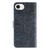 iPhone 17e / 16e Lace Flower Embossing Flip Leather Phone Case - Dark Blue