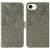 iPhone 17e / 16e Lace Flower Embossing Flip Leather Phone Case - Grey