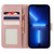 iPhone 17e / 16e Lace Flower Embossing Flip Leather Phone Case - Rose Gold