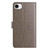 iPhone 17e / 16e Lambskin 8-card Slot Leather Phone Case - Grey