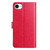 iPhone 17e / 16e Lambskin 8-card Slot Leather Phone Case - Rose Red