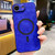 iPhone 17e / 16e Lambskin Faux Leather Magnetic Phone Case - Blue