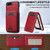 iPhone 17e / 16e LC.IMEEKE L3 Series Detachable RFID Card Bag Magsafe Phone Case - Red