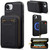 iPhone 17e / 16e LC.IMEEKE L6 Series Zipper Card Bag MagSafe Magnetic Phone Case - Black
