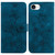 iPhone 17e / 16e Lily Embossed Leather Phone Case - Dark Blue