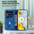 iPhone 17e / 16e Lily Embossed Leather Phone Case - Dark Blue