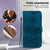 iPhone 17e / 16e Lily Embossed Leather Phone Case - Dark Blue