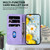 iPhone 17e / 16e Lily Embossed Leather Phone Case - Purple