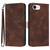iPhone 17e / 16e Line Pattern Skin Feel Leather Phone Case - Coffee