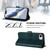 iPhone 17e / 16e Line Splicing Buckle Retro Leather Phone Case - Dark Green