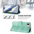 iPhone 17e / 16e Line Splicing Buckle Retro Leather Phone Case - Mint Green