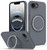iPhone 17e / 16e Liquid Silicone MagSafe Phone Case with Rotating Holder - Grey