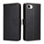 iPhone 17e / 16e Litchi Texture RFID Blocking 3-Card Wallet Leather Phone Case - Black